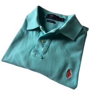 Polo Ralph Lauren Custom Fit Men's Polo Shirt Light Blue Aqua Size Small S EUC